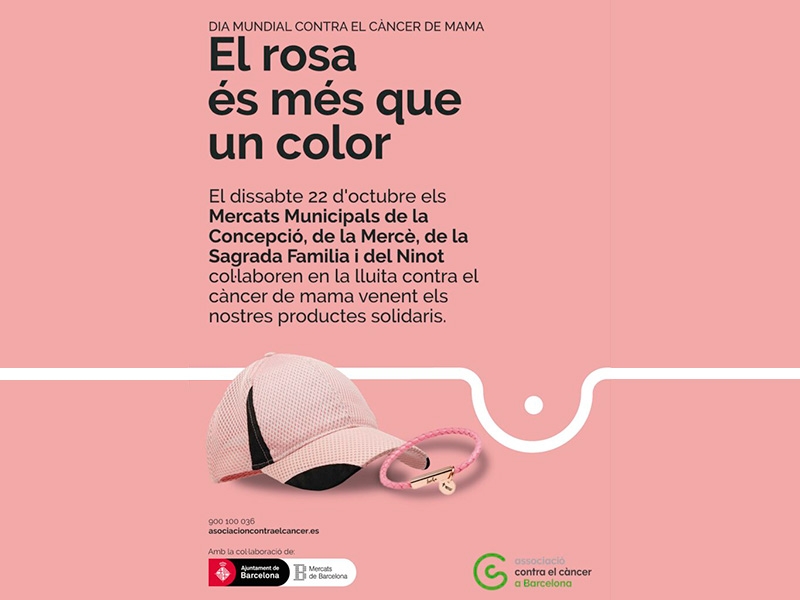 Los mercados de Barcelona colaboran en la lucha contra el cáncer de mama